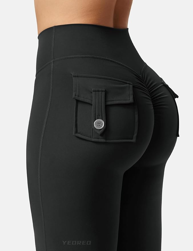 Leggings Donna Fitness Flare con tasche – Glutei Alti, Comfort e Libertà di Movimento