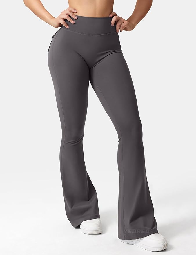 Leggings Donna Fitness Flare con tasche – Glutei Alti, Comfort e Libertà di Movimento